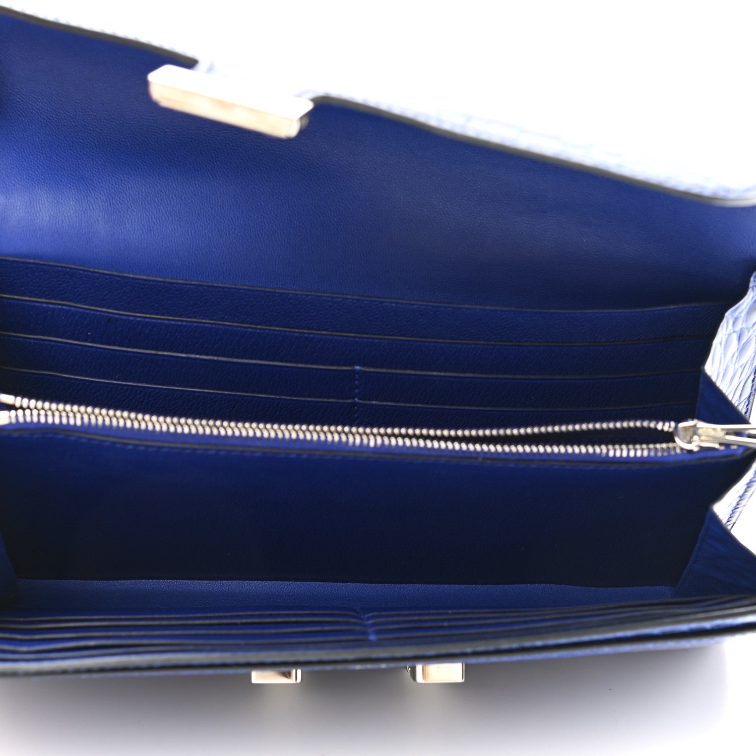 Hermes Shiny Alligator Constance Long Wallet Bleu Electric 5 of 11