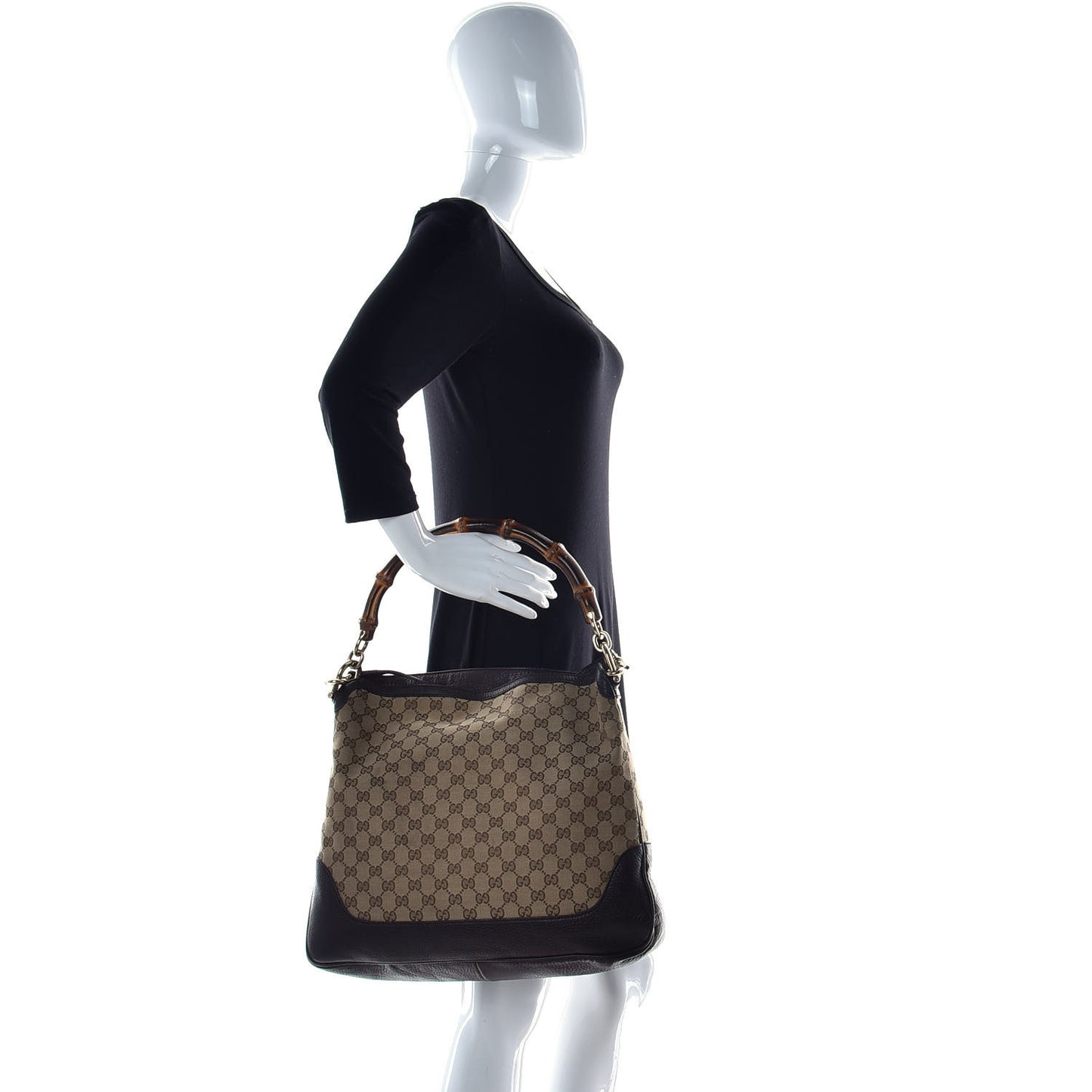 Monogram Medium Diana Bamboo Shoulder Bag Dark Brown
