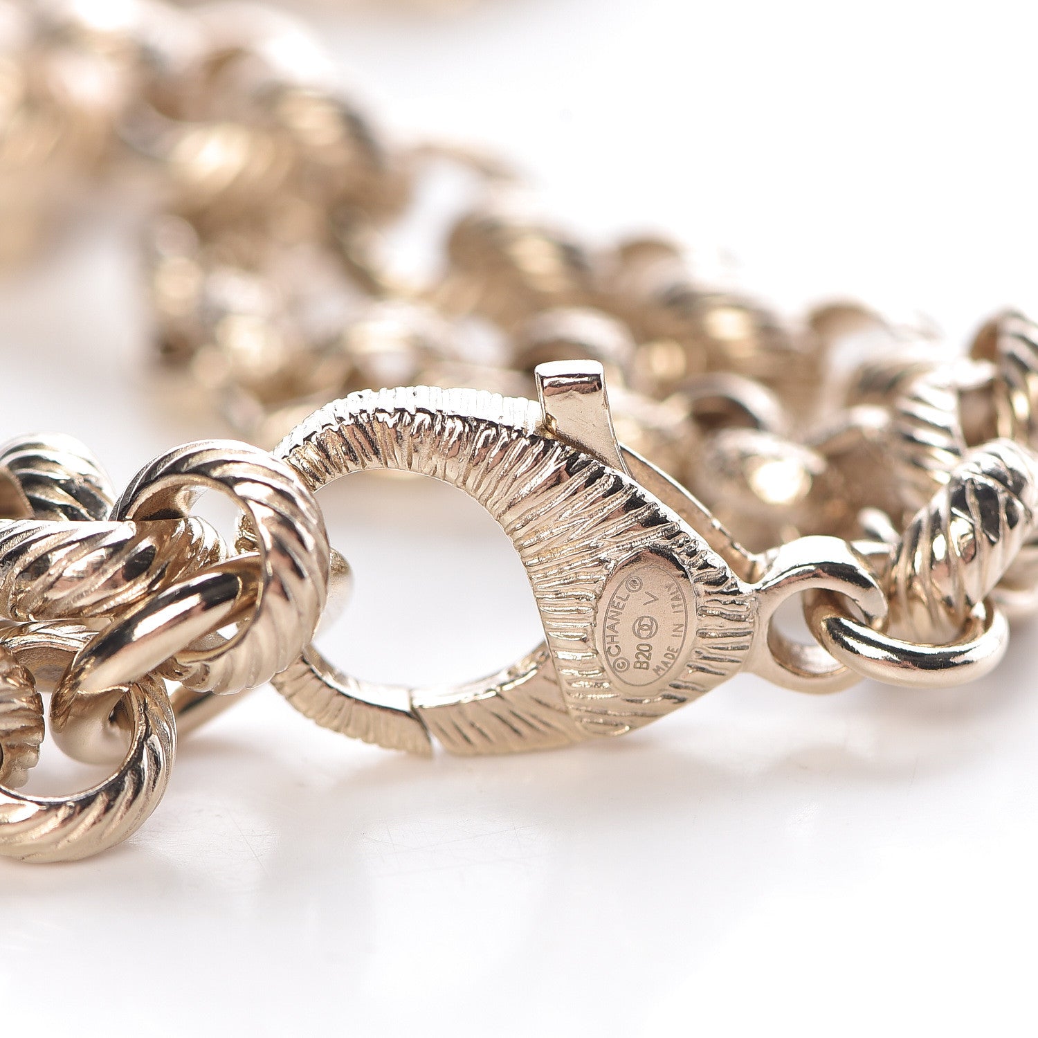 Chanel Metal Crystal 90's Icon Logo Chain Belt Gold 4 of 6