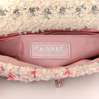 Chanel Tweed Quilted Mini Rectangular Flap Light Pink Silver Blue 6 of 10