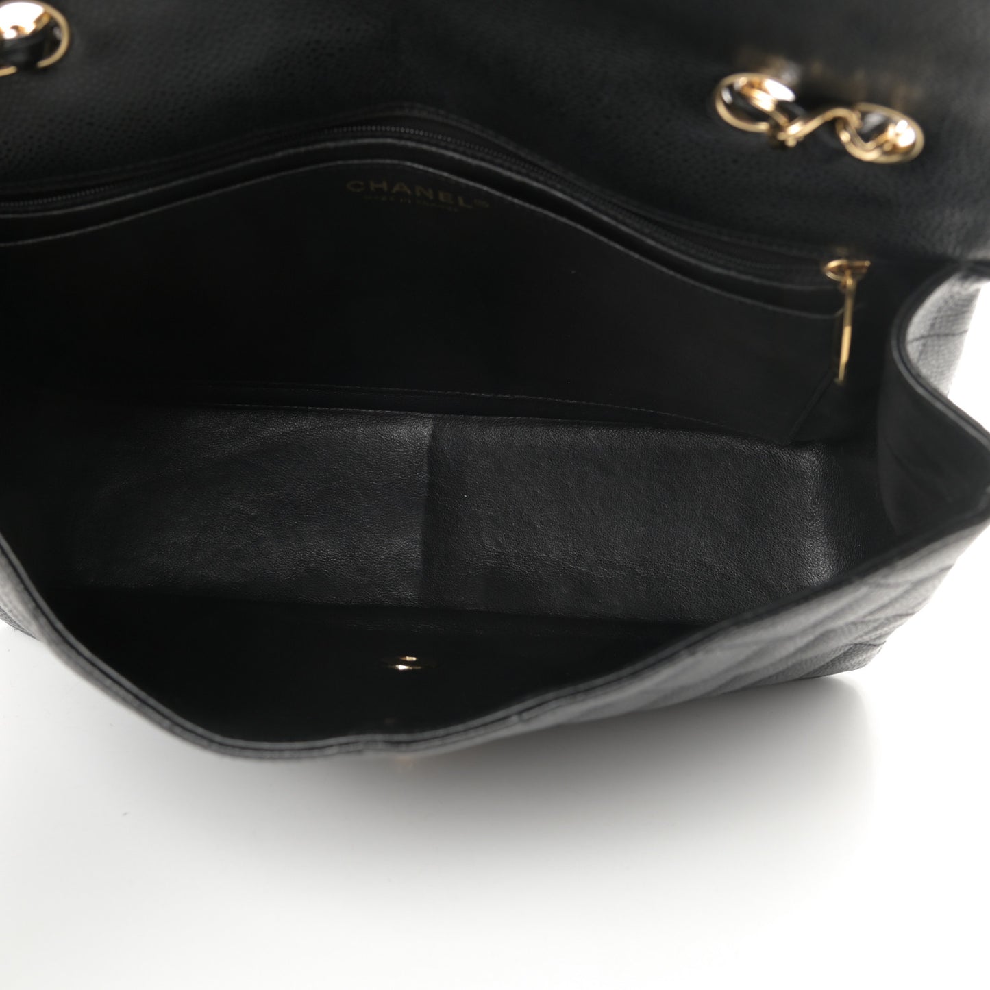 Caviar Quilted Jumbo Single Flap Black