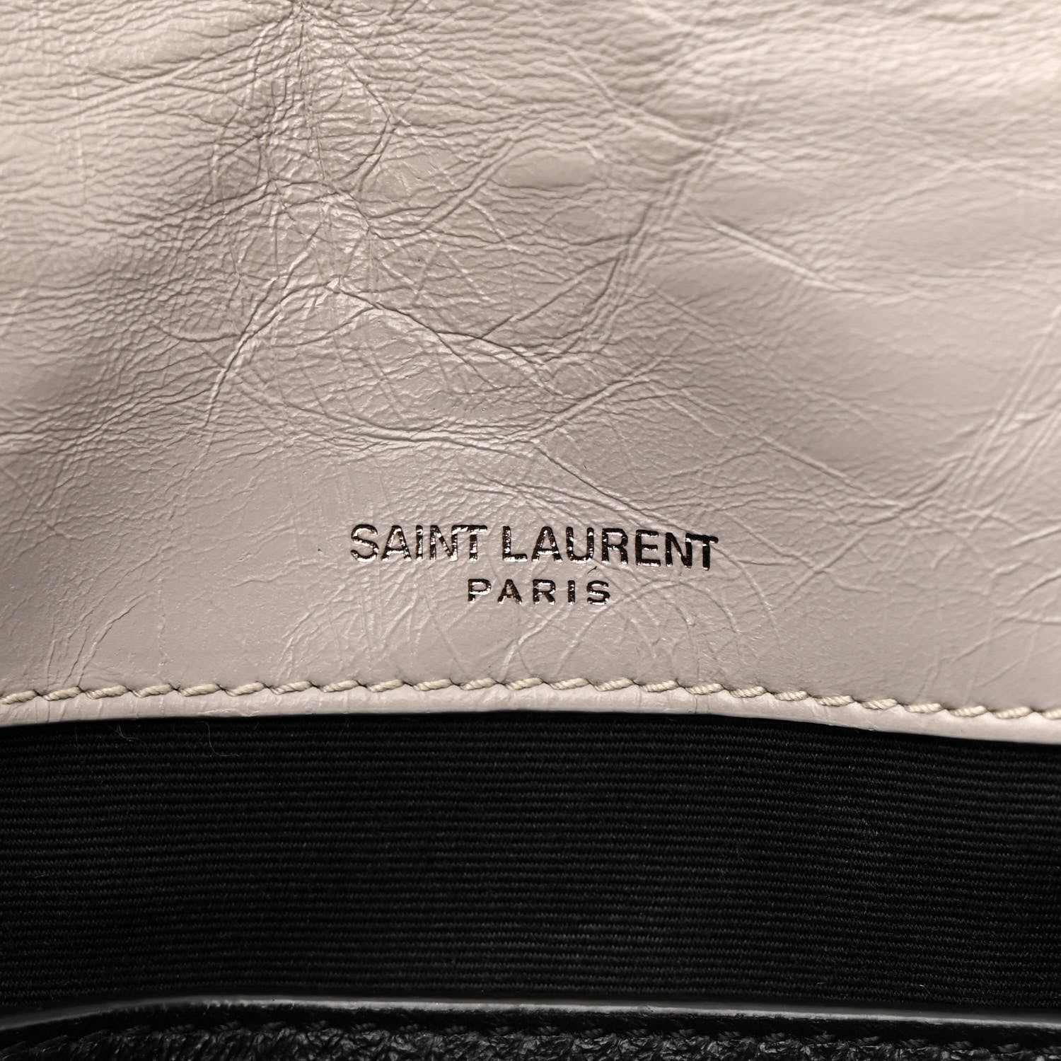 Saint Laurent Crinkled Calfskin Matelasse Monogram Baby Niki Chain Satchel Granite 6 of 23