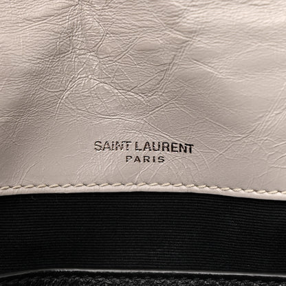 Saint Laurent Crinkled Calfskin Matelasse Monogram Baby Niki Chain Satchel Granite 6 of 23