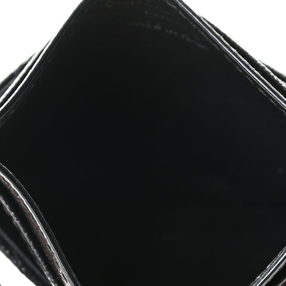 Saint Laurent Grain De Poudre Matelasse Chevron Monogram Credit Card Case Black 6 of 6