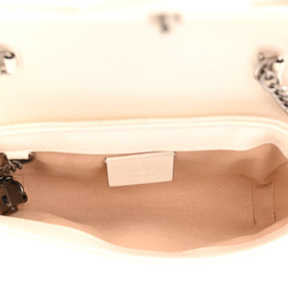 Gucci Calfskin Crystal Matelasse Aria Super Mini GG Marmont Shoulder Bag Mystic White Multicolor 5 of 11