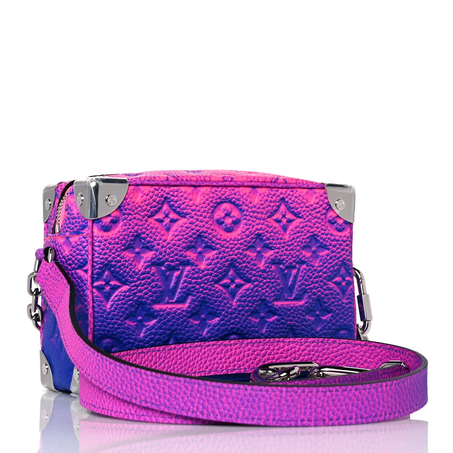 Louis Vuitton Taurillon Illusion Mini Soft Trunk Bleu Rose 2 of 9
