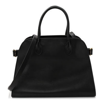 The Row Polished Saddle Calfskin Soft Margaux 12 Black 1 of 9