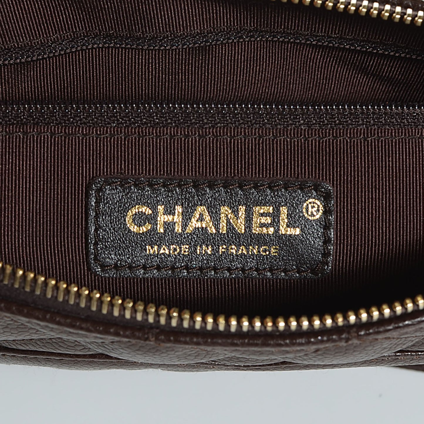 Caviar Quilted Pochette Brown