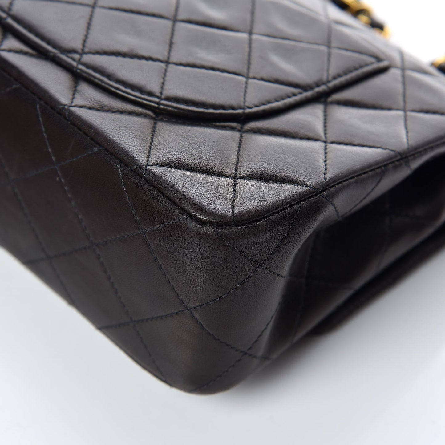 Lambskin Quilted Small Double Flap Black