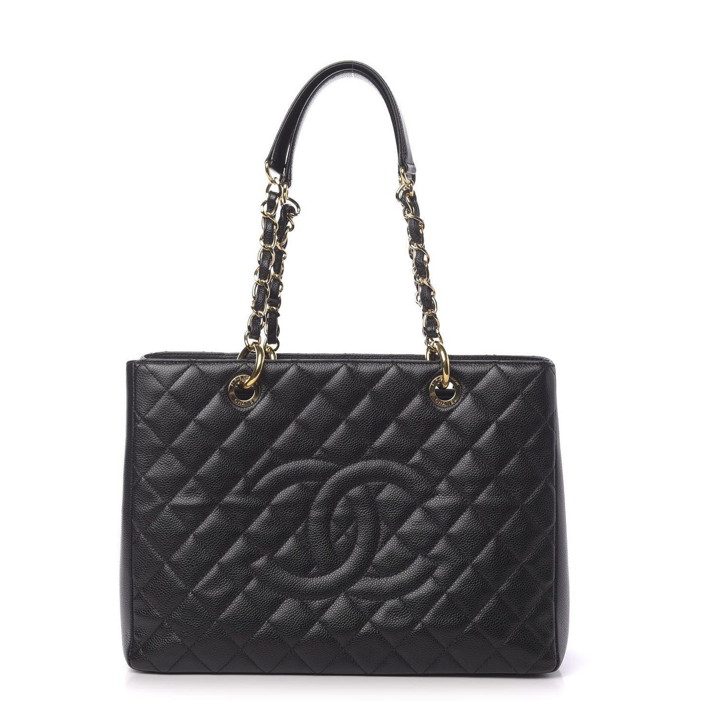 Caviar Quilted Grand Shopping Tote GST Black