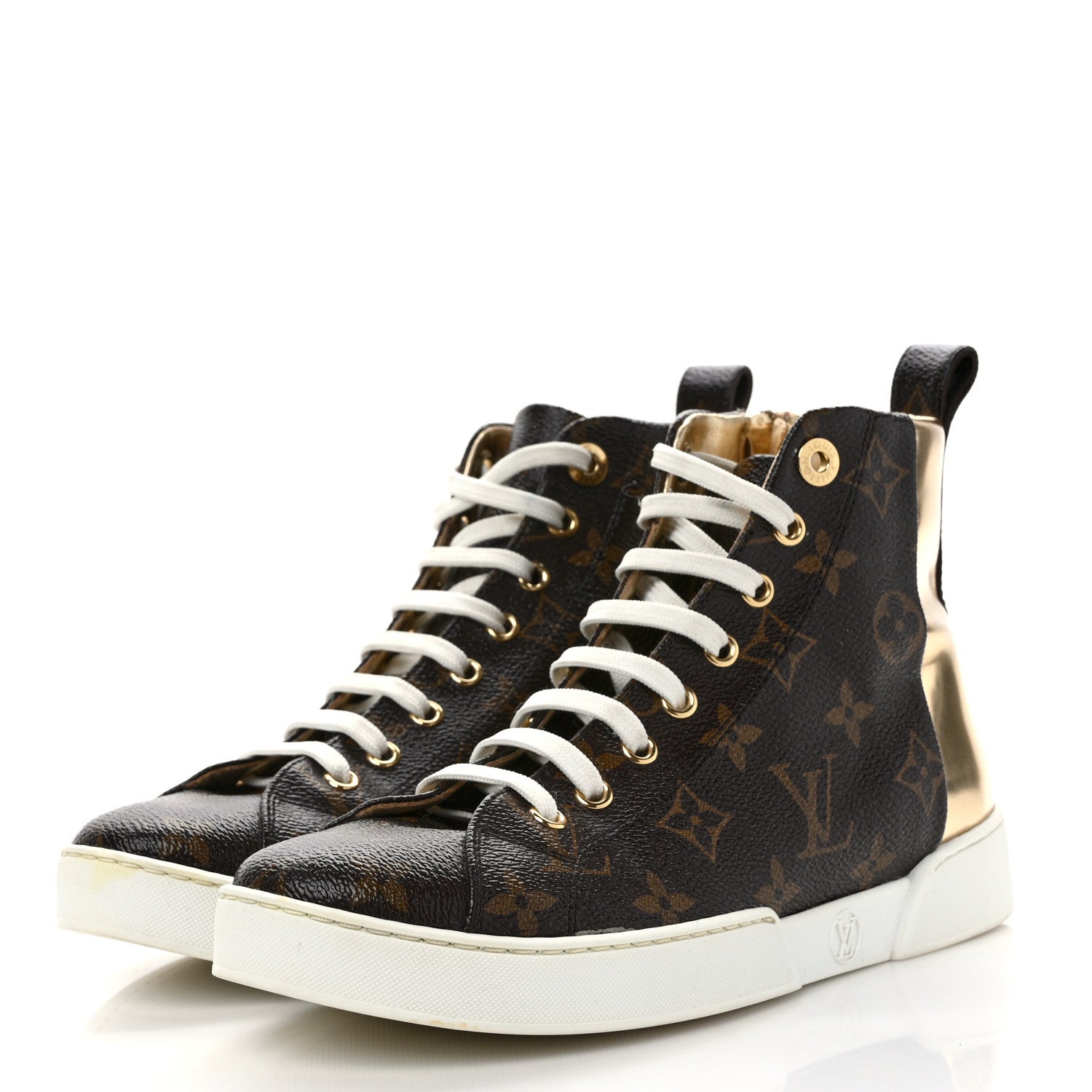 Louis Vuitton Patent Monogram Stellar Sneaker Boots 36 Gold 3 of 9