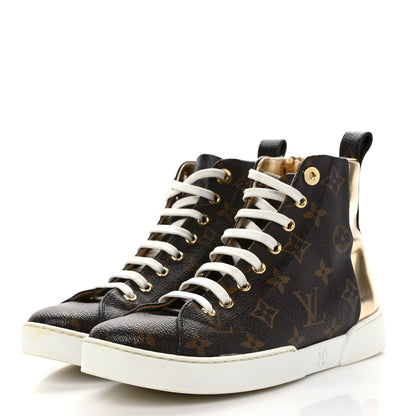Louis Vuitton Patent Monogram Stellar Sneaker Boots 36 Gold 3 of 9