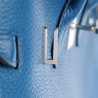 Hermes Taurillon Clemence Birkin 35 Bleu Thalassa 13 of 22