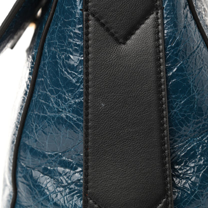 Givenchy Creased Patent Calfskin Medium ID Flap Oil Blue 6 of 7