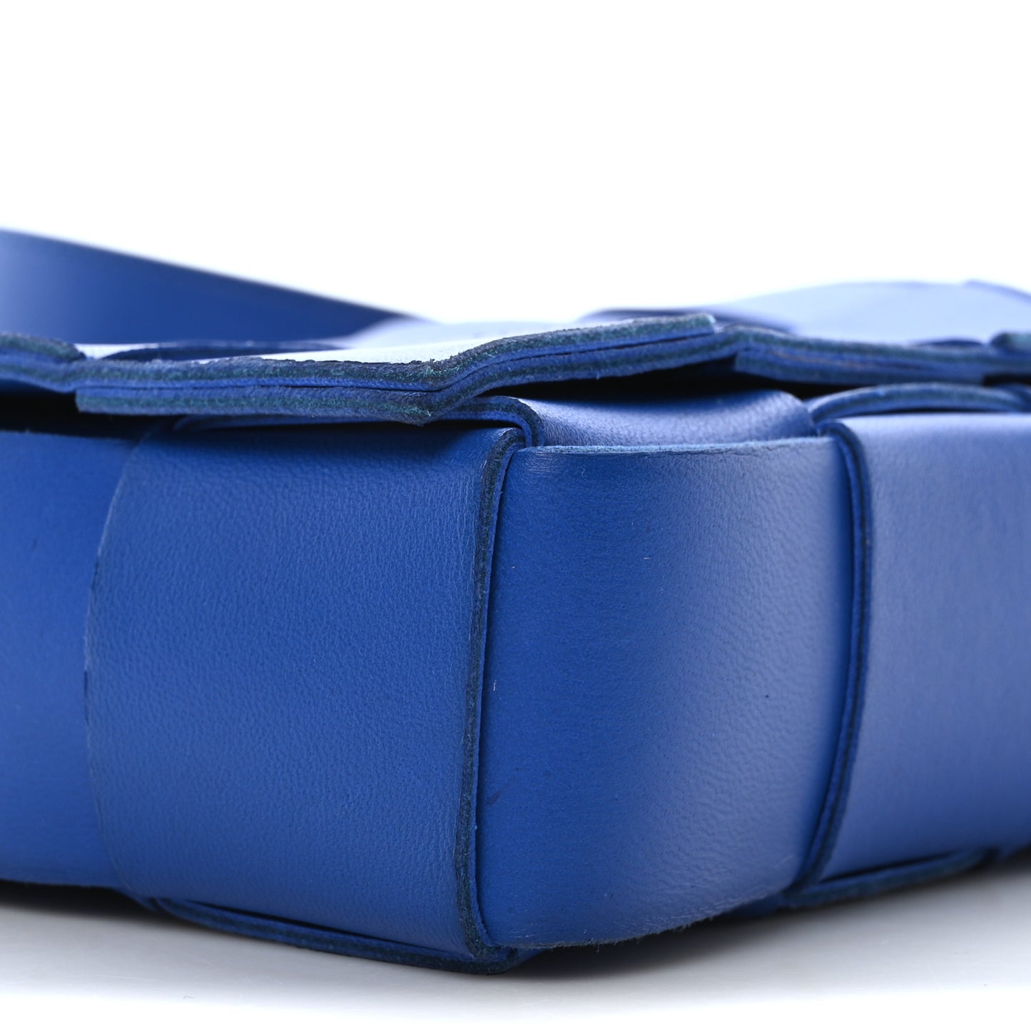 Lambskin Maxi Intrecciato Cassette Crossbody Bag Cobalt