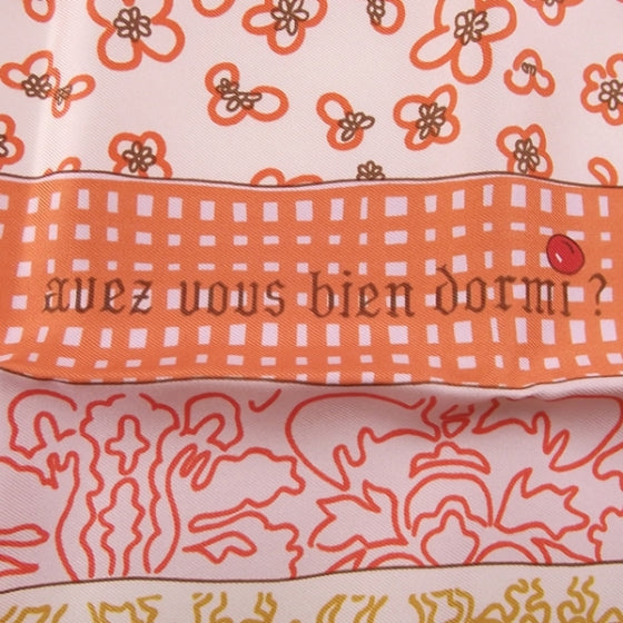 Hermes Silk Scarf Avez-Vous Bien Dormi By A.Gonnet 5 of 7