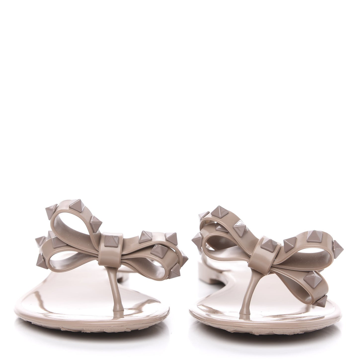 PVC Jelly Rockstud Bow Thong Sandals 37 Poudre
