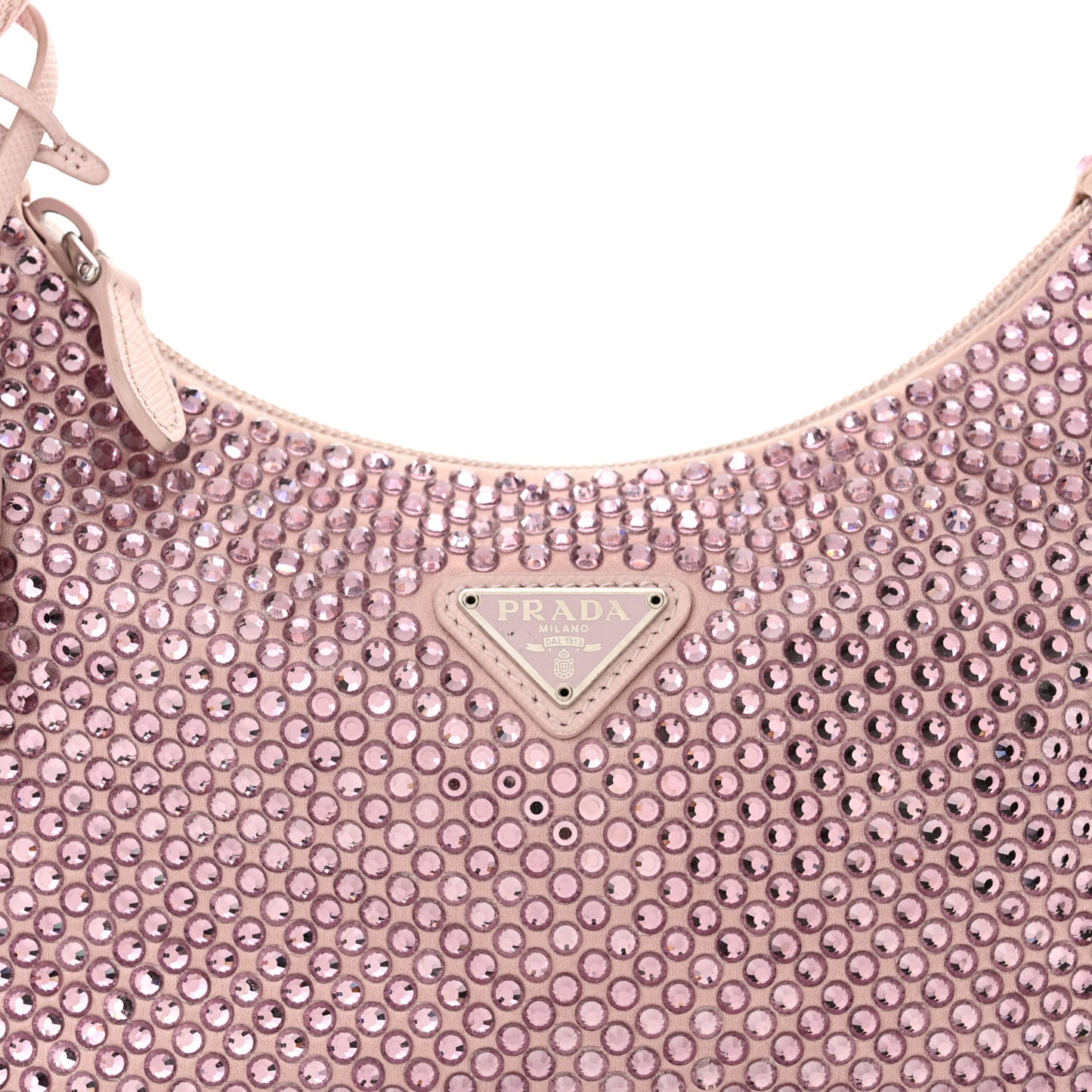 Satin Crystal Mini Re-Edition 2000 Bag Alabastro