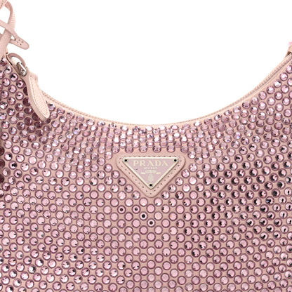 Prada Satin Crystal Mini Re-Edition 2000 Bag Alabastro 8 of 13