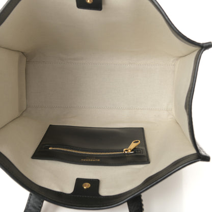 Burberry Calfskin Latticed Small Tote Black 5 of 9