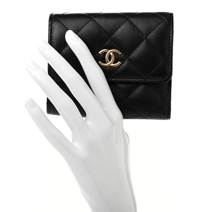 Chanel Lambskin Quilted Small Graffiti Compact Wallet Black 2 of 9