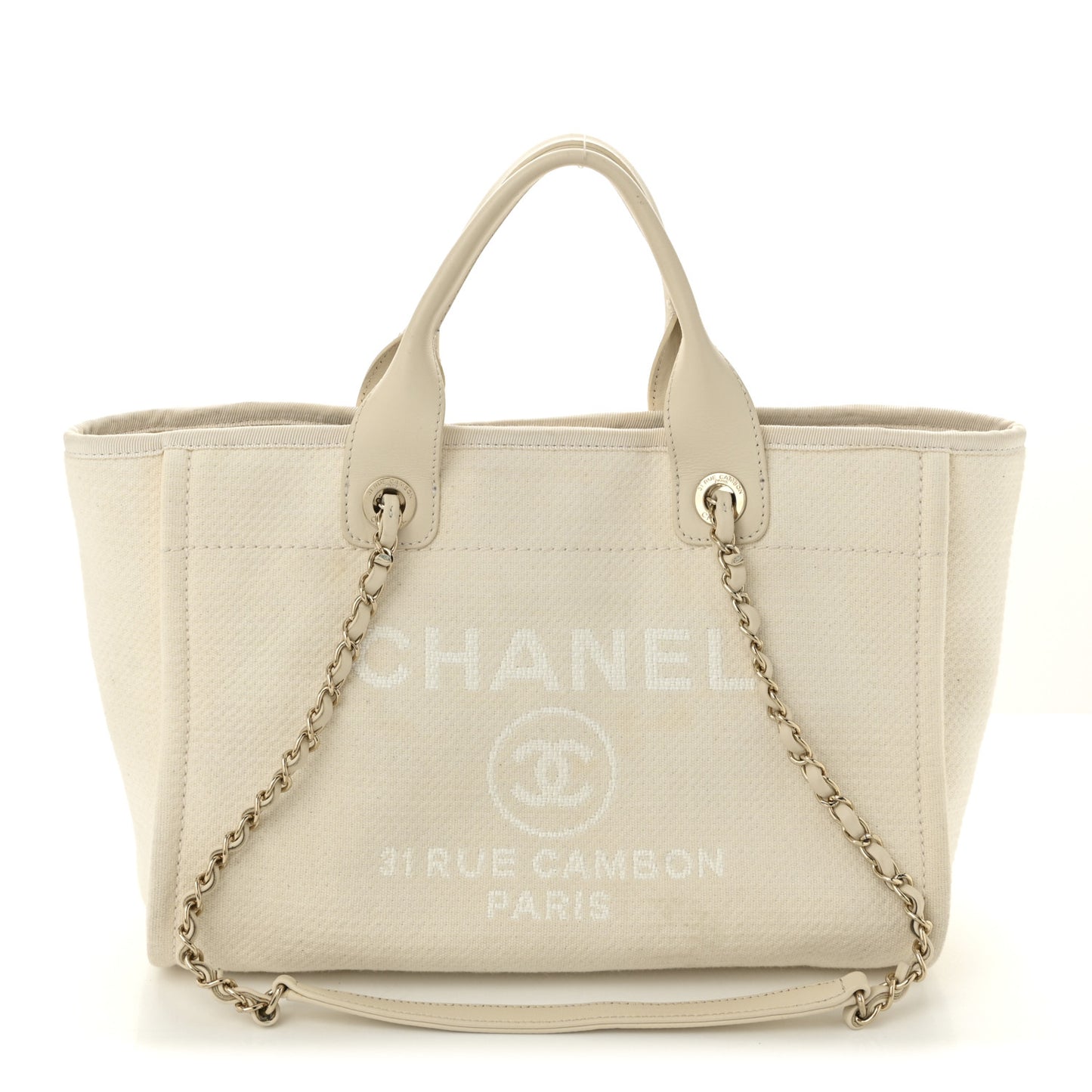 Mixed Fibers Small Deauville Tote White