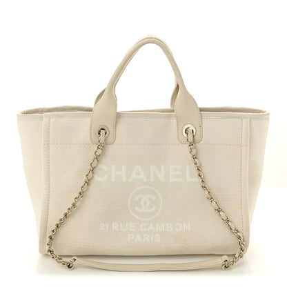 Chanel Mixed Fibers Small Deauville Tote White 1 of 12