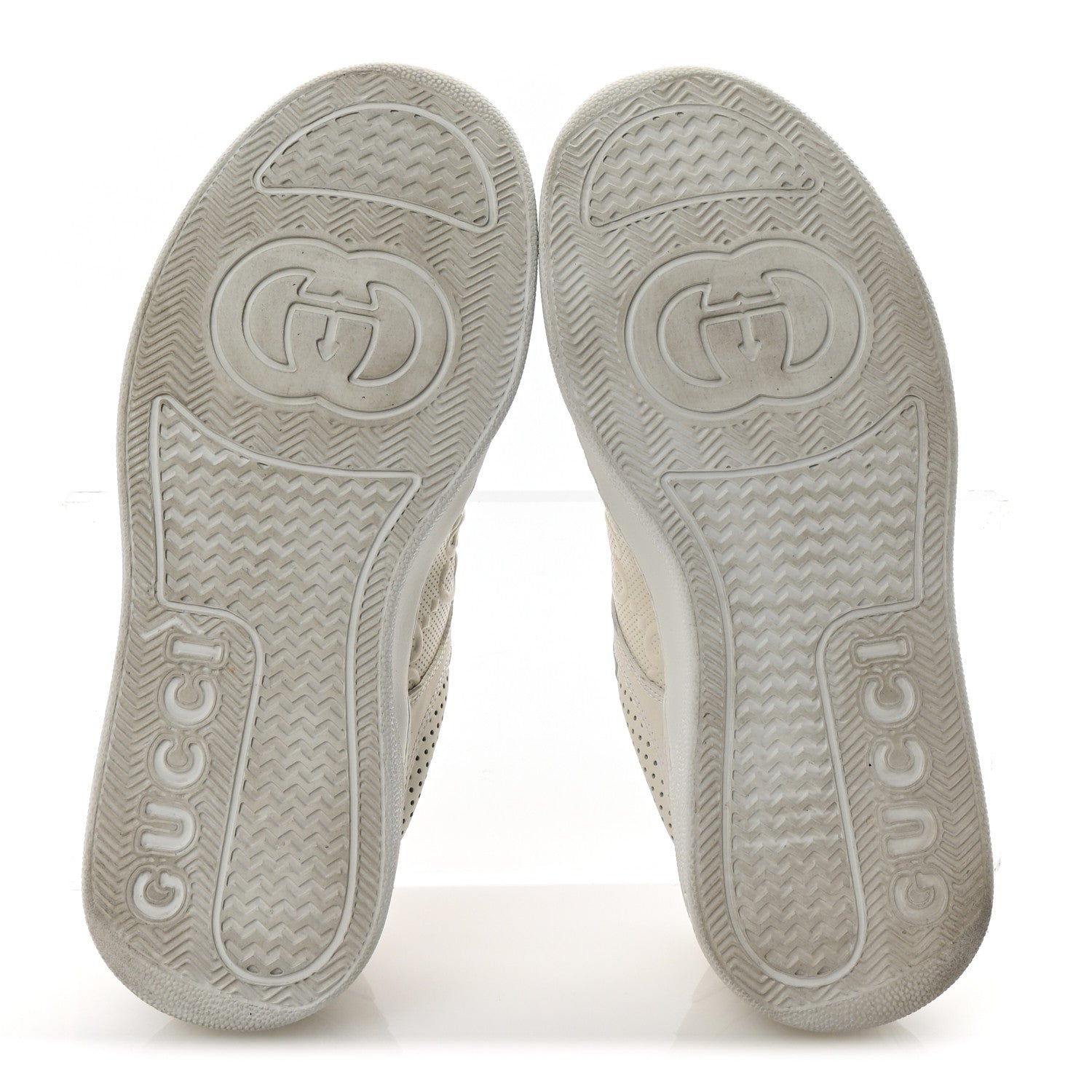 Gucci Calfskin GG Tennis Embossed Perforated Womens Platform 55mm Sneakers 38 Great White 6 of 10