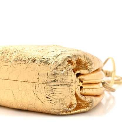 Bottega Veneta Metallic Crushed Calfskin The Mini Pouch Gold 9 of 12