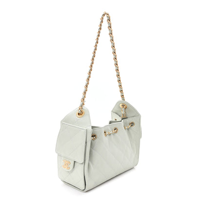 Chanel Caviar Quilted Mini Chanel 25 Handbag Light Green 2 of 10