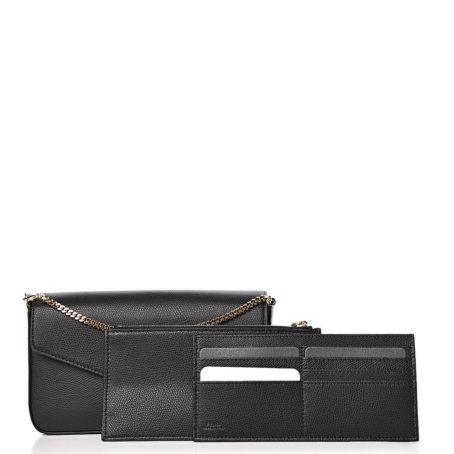 Vitello Cruise F is Fendi Envelope Wallet on Chain with Pouches Black