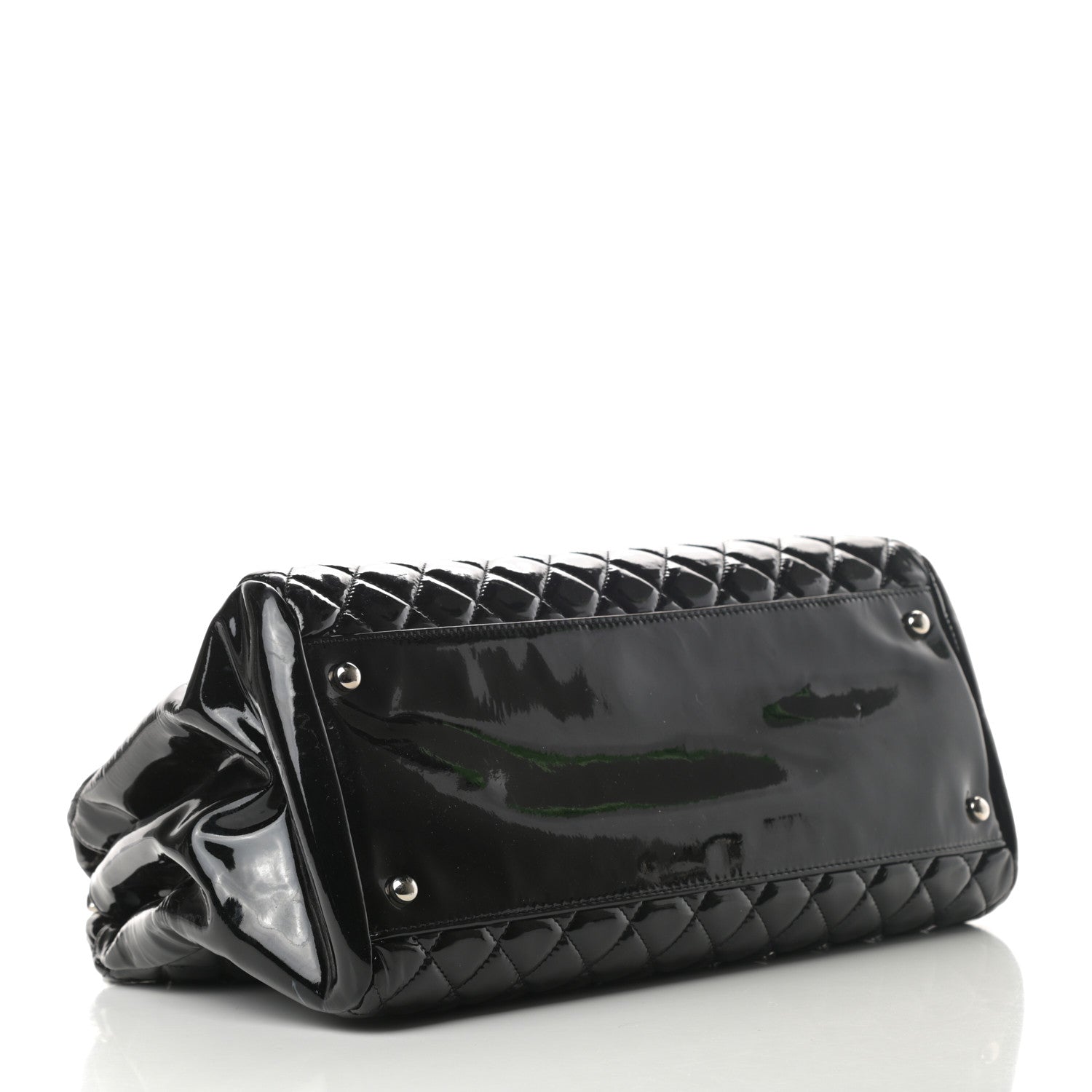 Chanel Patent Quilted Large Just Mademoiselle Bowling Bag Black 4 of 15