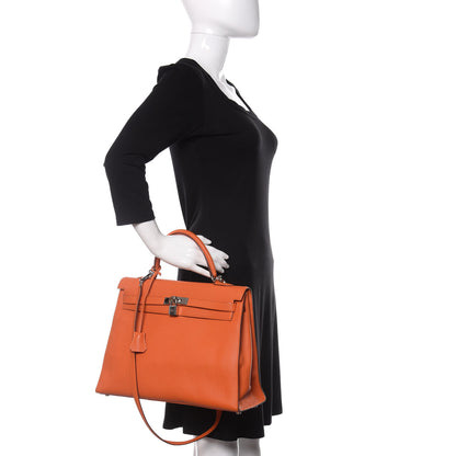 Hermes Togo Kelly Sellier 35 Orange 3 of 15