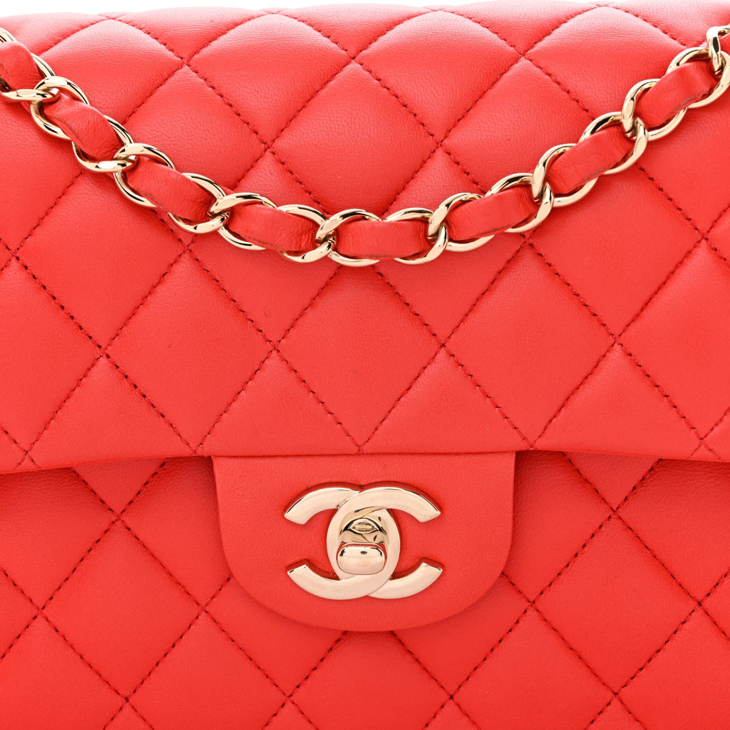 Chanel Lambskin Quilted Small Double Flap Red 8 of 10