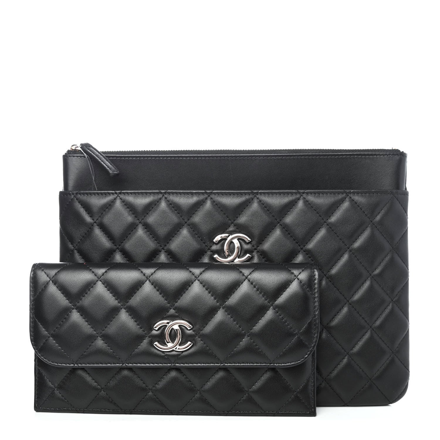 Chanel Lambskin Quilted Medium Flap Cosmetic Case Black 1 of 4