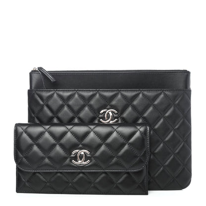 Chanel Lambskin Quilted Medium Flap Cosmetic Case Black 1 of 4
