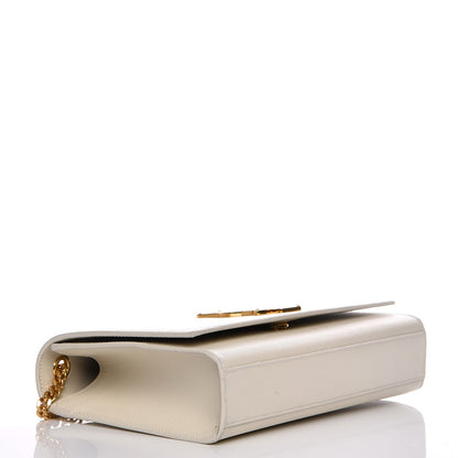 Saint Laurent Grain De Poudre Medium Classic Monogram Kate Satchel Dove White 4 of 13