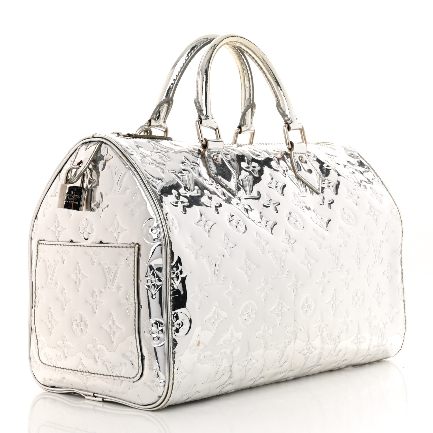 Louis Vuitton Monogram Miroir Speedy 35 Silver 3 of 19