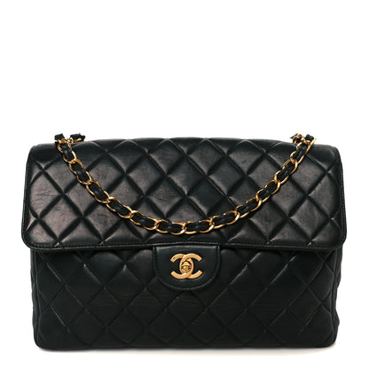 Chanel Lambskin Quilted Jumbo Single Flap Black 1 of 13