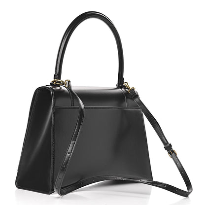 Balenciaga Shiny Box Calfskin Medium Hourglass Top Handle Bag Black 3 of 10