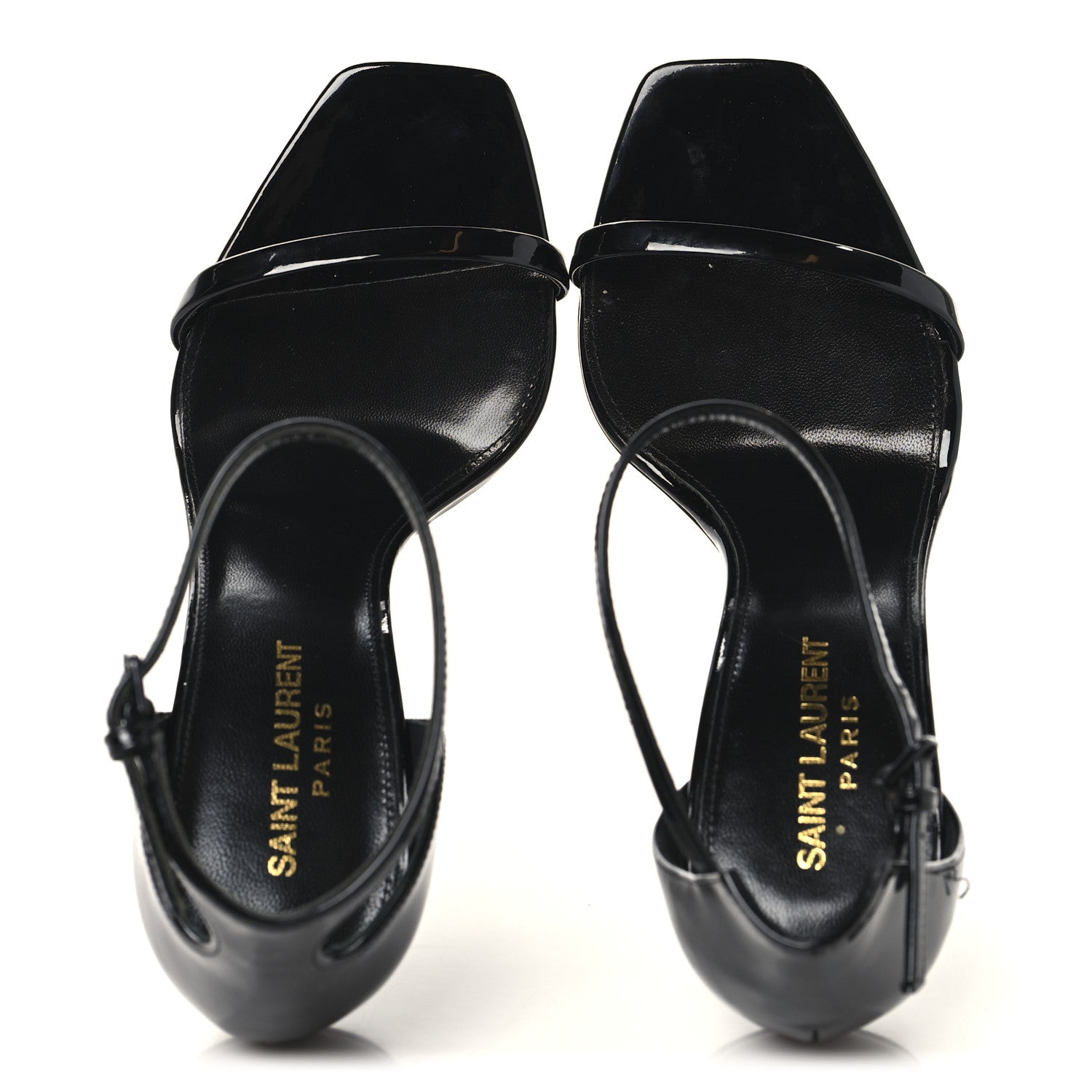 Saint Laurent Patent Calfskin Opyum 110 Sandals 36 Black 2 of 10