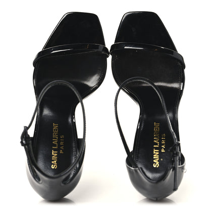 Saint Laurent Patent Calfskin Opyum 110 Sandals 36 Black 2 of 10