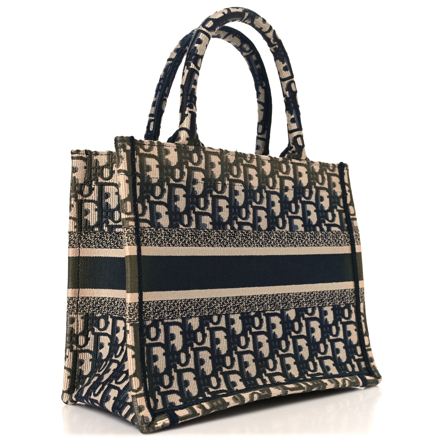 Christian Dior Oblique Small Book Tote Blue Multicolor 3 of 10