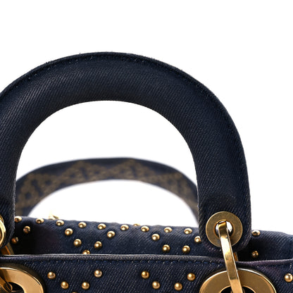 Christian Dior Denim Cannage Studded Mini Lady Dior Navy 13 of 14