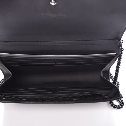 Christian Dior Ultra Matte Calfskin Studded Diorama Croisiere Chain Wallet Black 5 of 8