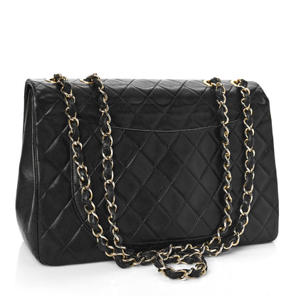 Chanel Lambskin Quilted XL Jumbo Single Flap Black 3 of 14