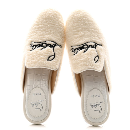 Christian Louboutin Shearling Womens Coolito Donna Loafer Mules 40.5 White 2 of 9