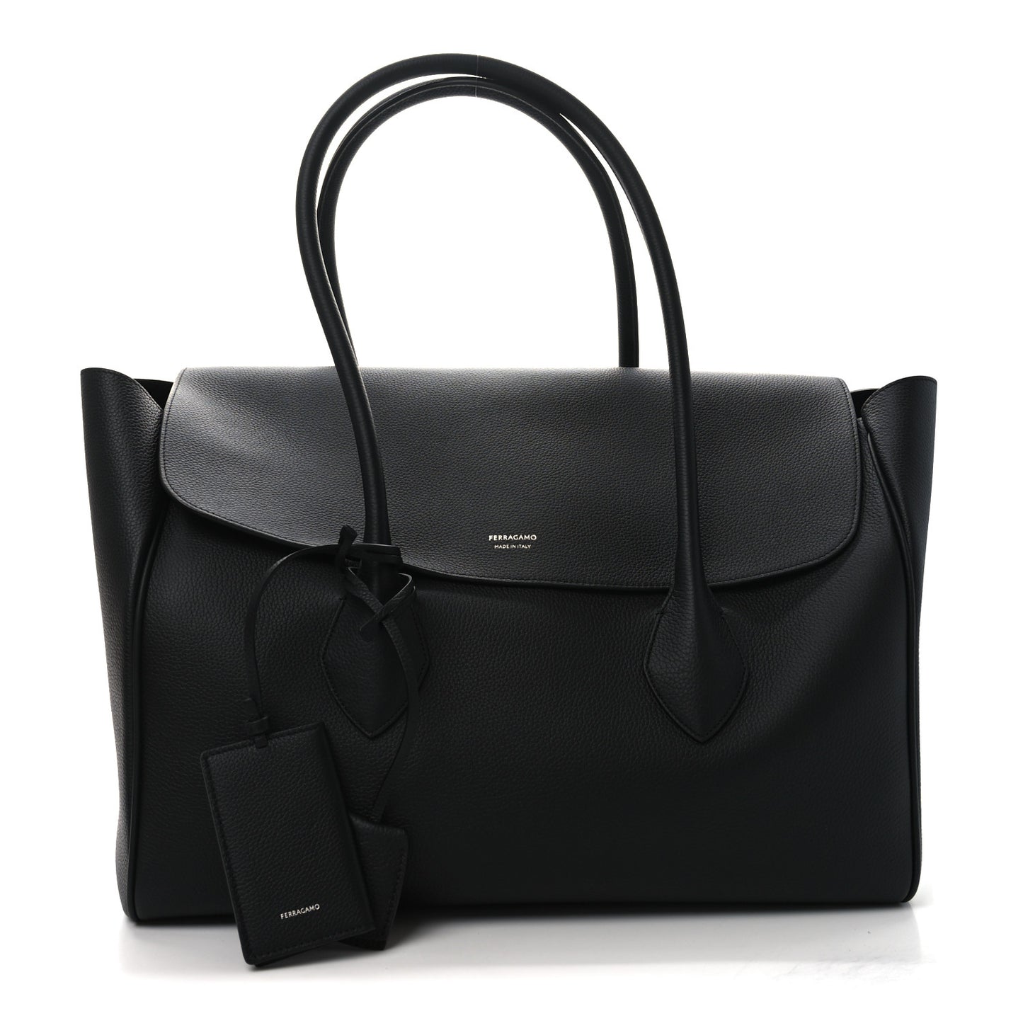Hammered Calfskin XL East West Tote Bag Black