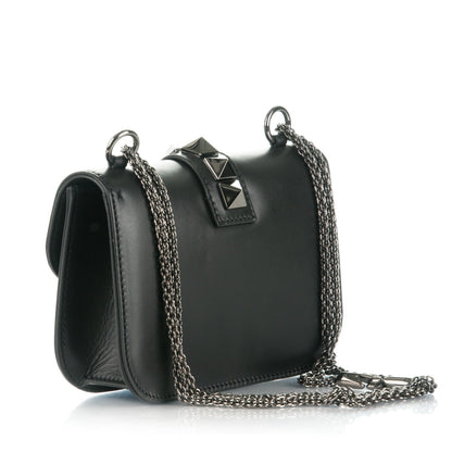 Valentino Garavani Vitello Small Glam Lock Rockstud Flap Black 4 of 8