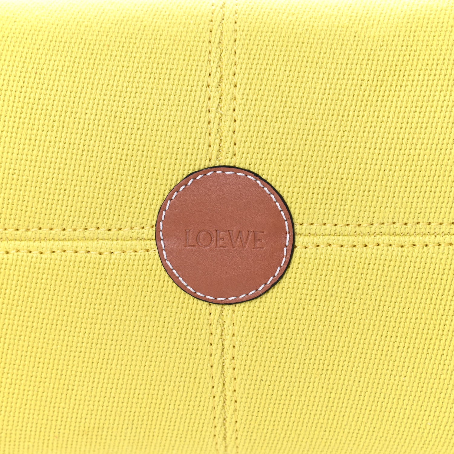 Loewe Canvas Calfskin Cushion Tote Yellow 7 of 10
